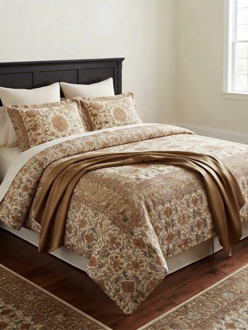 Ralph Lauren Northern Cape Persian Floral Medallion Duvet Cover King 100% Cotton